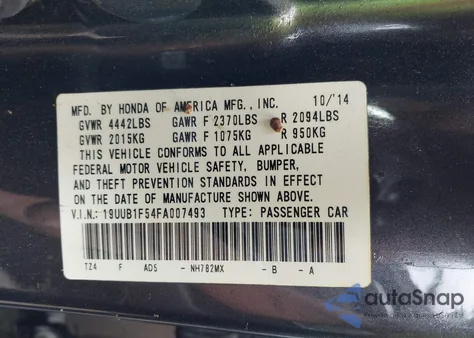 2015 Acura Tlx Tech z USA, uszkodzony, nr VIN 19UUB1F54FA007493